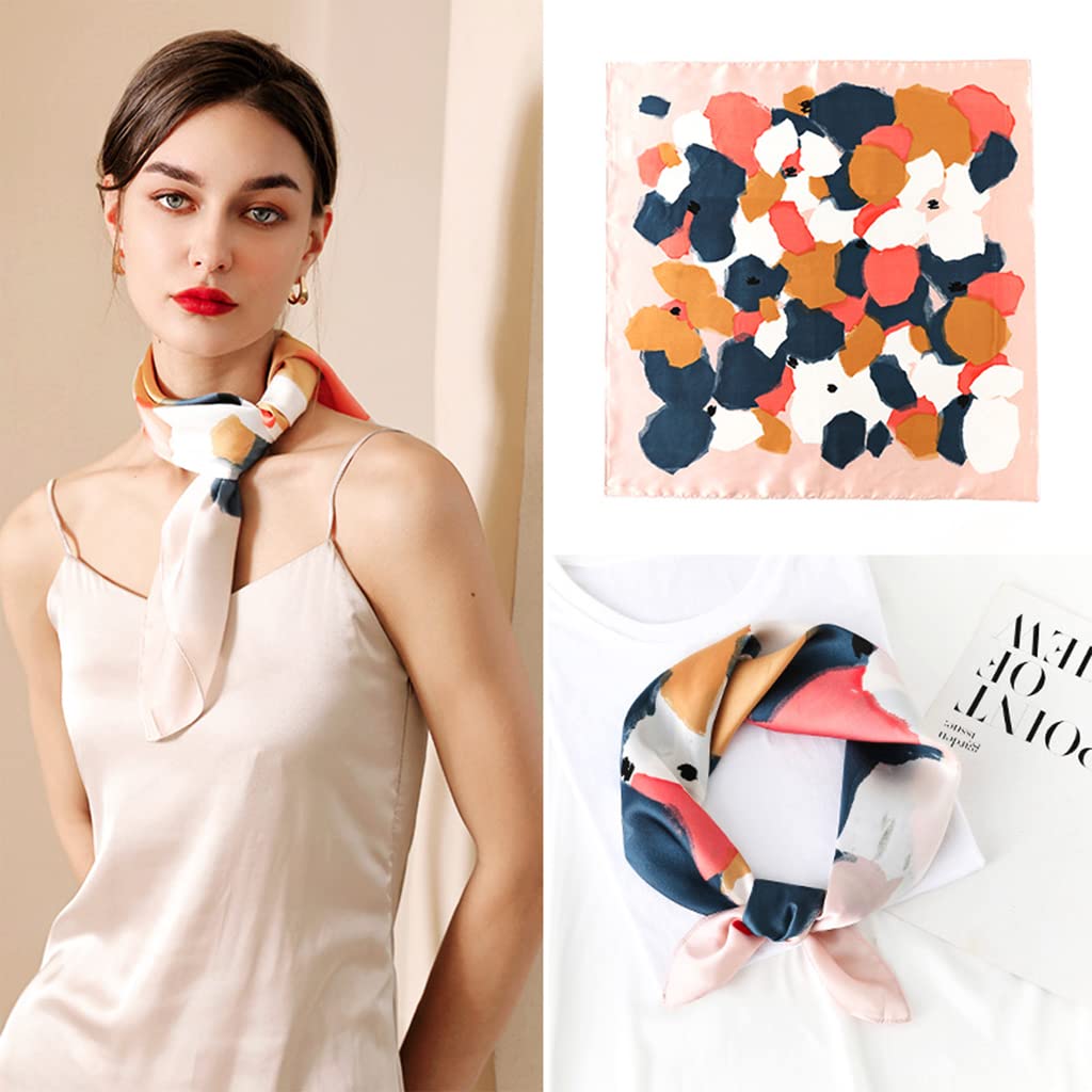 PALAY Scarf for Women Square Polyester Scarf Comfy Printed Satin Scarf Silk-Feel Scarf, Stylish Neck Scarf Stole Wrap-22×22 inch PALAY Scarf for Women Square Polyester Scarf Comfy Printed Satin Scarf Silk-Feel Scarf, Stylish Neck Scarf Stole Wrap-22×22 inch